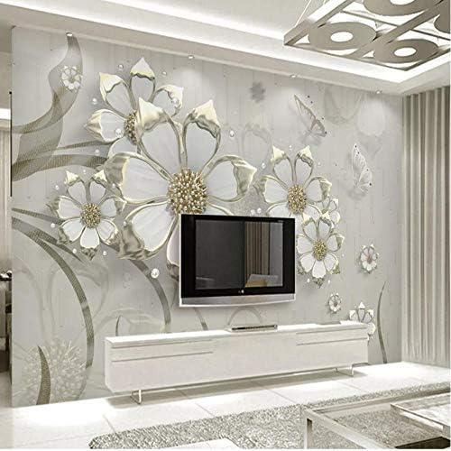 爆買いセール 美しいヨーロッパのジュエリーの花3d壁画壁紙テレビ背景壁画リビングルーム壁画花3d壁紙 450x300cm