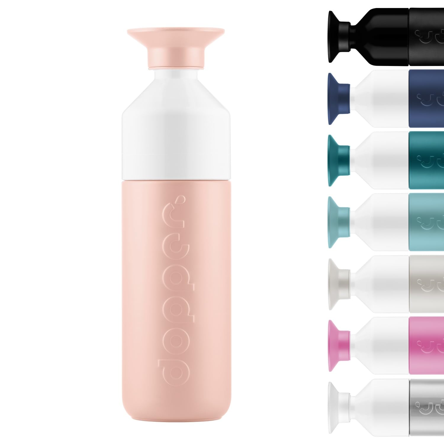 Dopper Insulated Thermo Bottle 580ml Pebble Peach - Double-Walled, Leak-Proof, Keeps Cold for 24h/hot for 9h - Stainless Steel Drinking Bottle - Thermo Mug - Coffee Cup - Water, Tea