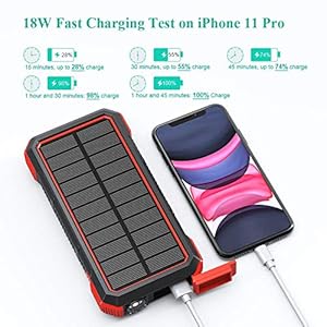 BLAVOR Solar Power Bank 10000 mAh Caricabatteria Solare Portatile LED Impermeabile Antiurto per Il Cellulare iPad… - immagine 3