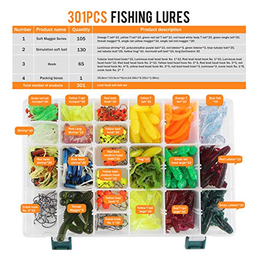 LEAMALLS Fischköder Kunstköder Angelköder Fischen Köder Set Angelhaken Angelvorrichtungen, Sport Freizeit Angelwirbel – Bild 3