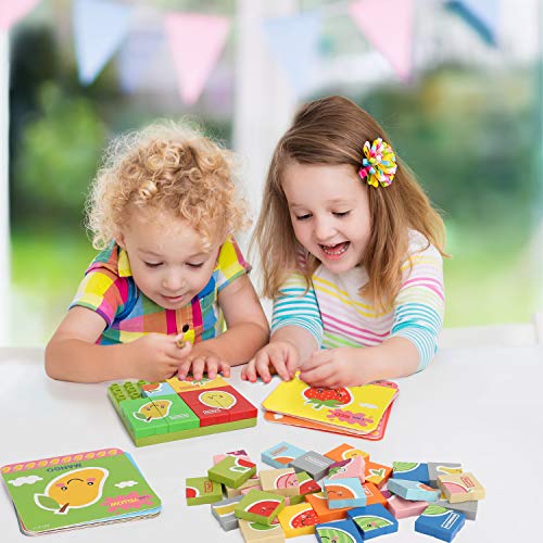 Wooden Jigsaw Puzzles with Learning Flash Cards, Wooden Block Puzzle Peg Board Set Educational Preschool Montessori Toddler Toys Gift for Boy Girl, Matching Canvas Bag, Colorful Vehicle Puzzle Set - Thumbnail 7