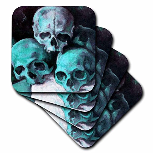Taiche acrylic art halloween skulls coaster, soft, set …