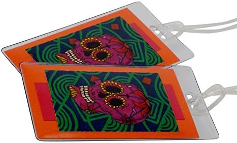 Luggage Tags Set of Two Sugar Skulls Made in the USA