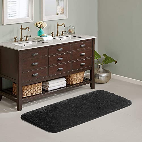 Suchtale Large Soft Absorbent Bath Mat Black
