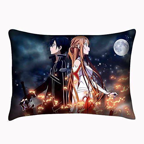 Standard Size Sword Art Online Krito Asuna Pillowcase Cover Two Sides Pillowslip 20x30 Inch