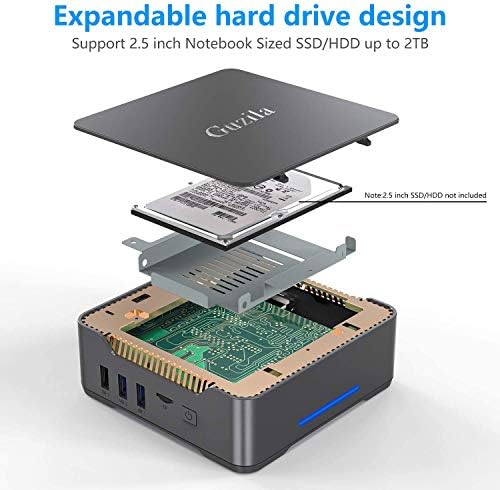 Mini PC, Intel Celeron J3455 Processor(up to 2.3GHz) Windows 10 Pro(64-bit) Mini Desktop Computer with HDMI/VGA Port,8GB DDR3/256GB SSD,Gigabit Ethernet,Dual Band Wi-Fi,Bluetooth 4.2,4K HD 4 Mini PC, Intel Celeron J3455 Processor(up to 2.3GHz) Windows 10 Pro(64-bit) Mini Desktop Computer with HDMI/VGA Port,8GB DDR3/256GB SSD,Gigabit Ethernet,Dual Band Wi-Fi,Bluetooth 4.2,4K HD