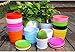 TRUEDAYS 4.3 Inch Plastic Planter Multi Color Flower Pots with Plant Saucer Modern Garden Pots for House Plants, Set of 10