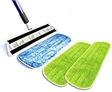 Kitchen + Home Microfiber Mop – 2 Washable Reusable Wet Mop Pads and 1 Bonus Dry Dust Mop Pad Refill Included