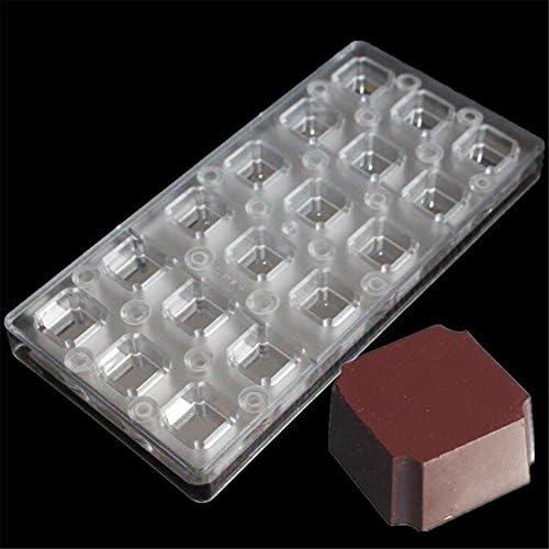 18 Cavities Shaped Chocolate Mould, Kitchen Pastry Toos, Squre Mirror Shaped Polycarbonate Chocolate Molds, DIY Handmade Baking Mold Pan Bakeware Tray Cake Chocolate Baking Tools