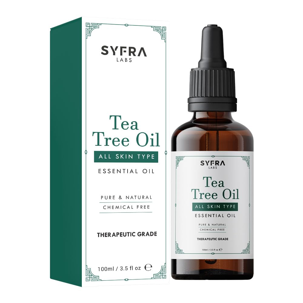 SYFRA LABS Tea Tree Oil - Antibacterial Nail Fungus Treatment, Antiseptic Topical Solution for Skin, Hair & Face - Premium Tea Tree Oil for Skin & Tea Tree Essential Oil