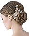 SWEETV Wedding Hair Comb Clip Pearl Hairpin Rhinestone Bridal Hair Accessories for Bride Women