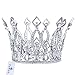 FUMUD Imperial Medieval 3.9inch Crowns Full Rould Gold/Silver Tiaras For Women Clear Crystal Pageant Party Costumes Diadem Hair Jewelry (Silver ) by FUMUD Jewelry