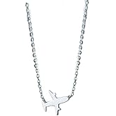 Helen de Lete Original Frosted Women's Airplane 925 Sterling Silver Collar Necklace for Women