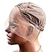 Bella Hair Undetectable Swiss Lace Front Wig Cap for Making Wigs with Adjustable Straps and Combs Medium Size Skin Color Dark Brown