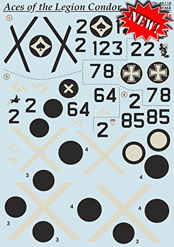 DECAL FOR AIRPLANE ACES OF THE LEGION CONDOR, PART 1 1/48 PRINT SCALE 48-118