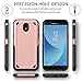 FastSun Slim Hybrid Shockproof Rubber Armor Case for Samsung Galaxy J7 J730 Pro (Rose Gold)