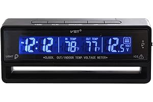 Car Auto LCD Backlight Digital Clock and Outside Temperature Voltage Alarm