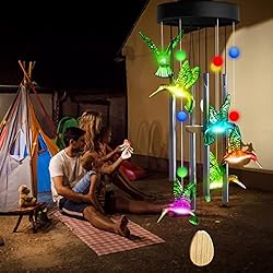 Wind Chime, Hummingbird Solar Wind Chimes with