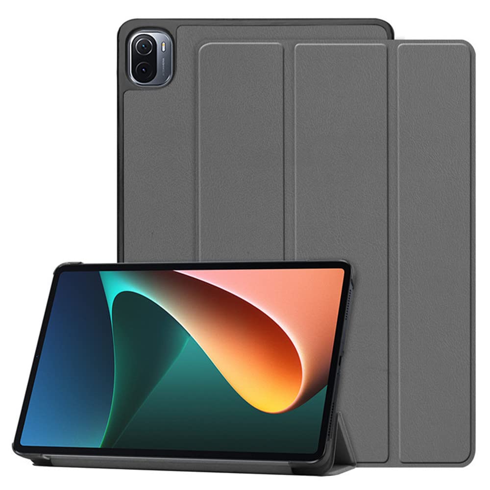 INSOLKIDON Compatible with TCL Tab 10s 9080G 10.1 inch Case, Tri-Fold Stand Ultra Slim Lightweight PU Leather Magnetic Cover Case with Stand for TCL Tab 10s Tablet leather case (Grey)