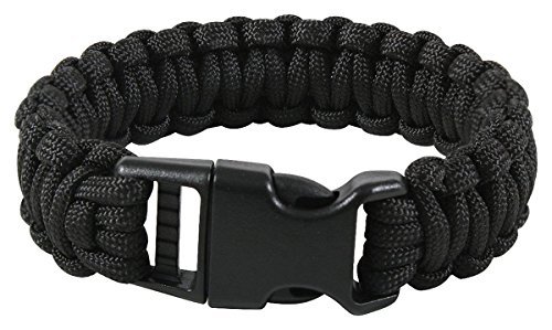 Rothco deluxe paracord bracelet, black, 8   size