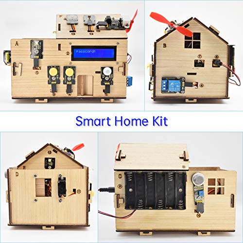 KEYESTUDIO Smart Home Starter Kit for Arduino for Uno R3, Electronics Home Automation Coding Toys, Wooden House DIY… - Image 2