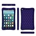 Fintie Silicone Case for Amazon Fire 7 Tablet (Previous Generation 7th, 2017 Release) - [Honey Comb Upgraded Version] [Kids Friendly] Light Weight [Anti Slip] Shock Proof Protective Cover, Navy Blue