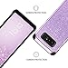 Note 8 Case, Galaxy Note 8 Case, BENTOBEN 2 In 1 Glitter Sparkle Bling Hybrid Hard Covers with Shiny Faux Leather Chrome Shockproof Bumper Protective Case for Samsung Galaxy Note 8 (6.3 inch) Purple