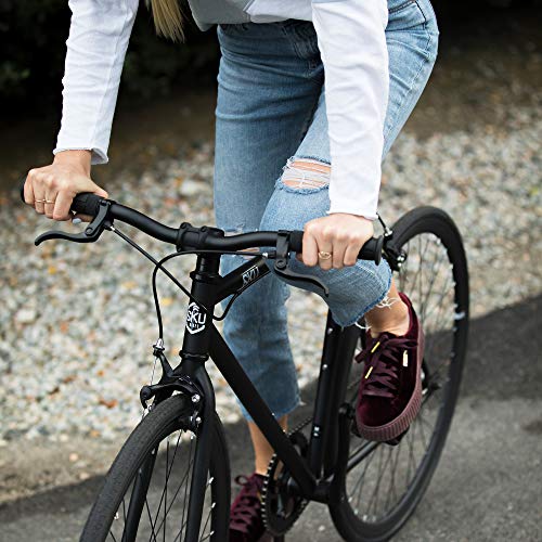 6KU Nebula 1 Fixed Gear Bicycle, Matte Black/Black, 58cm