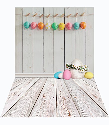 5x7ft Easter Egg Theme Photography Backdrop With White Wood Floor Backgrounds Vinyl Customized Photo Studio Props FHJ-002