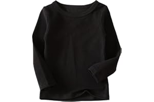 Niyage Toddler Soft Thick Crewneck Tee Tops Girls Comfort Basic Long Sleeve T-Shirt