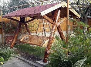 Casa de Jardín columpio Padrino rústico techada porche swing Mod S1