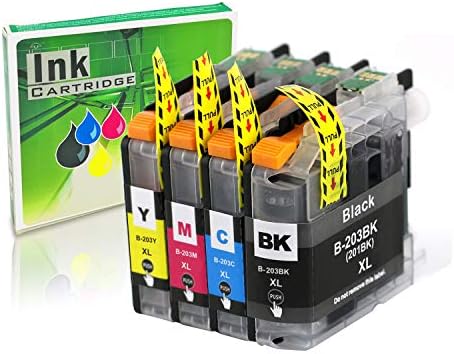 Galada LC203XL Replacement for Brother LC201 201 LC203 203 Ink Cartridges 4 Pack for Brother MFC J480DW MFC J880DW MFC J460DW MFC J4620DW MFC J4420DW MFC J5520DW MFC J680DW Printer (203)