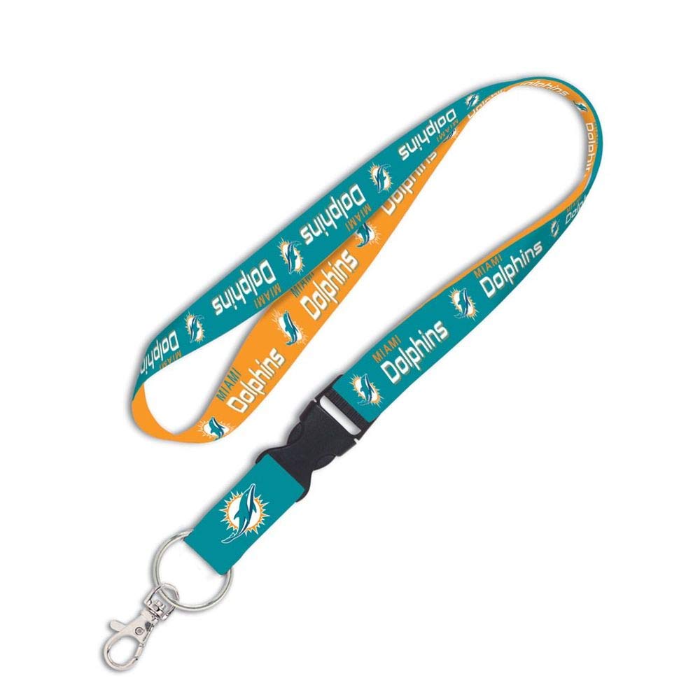 Wincraft NFL Miami Dolphins Lanyard with Detachable Buckle, 3/4"
