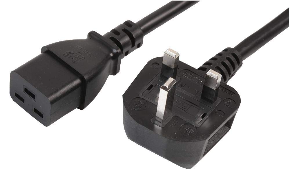 Pro Elec PEL01180 UK Plug to IEC C19 Power Lead, 16A, 5 m, Black