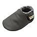 YALION Baby Boys Girls Shoes Crawling Slipper Toddler Infant Soft Leather First Walking Moccs(Grey,6-12 Months)