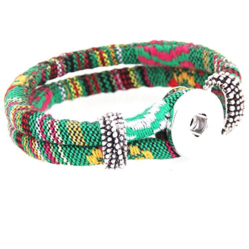 Pack of 10 Multicolors Artificial Leather 21cm Snap Bracelets for 5.5mm DIY Snaps 18mm-20mm Snap Button Charms