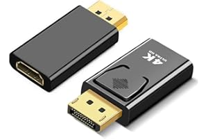 FPJLOKF 2Pcs DisplayPort to HDMI-Compatible Adapter Converter 4K Display Port Male DP to HDMI Female HD TV Cable Adapter Video Audio for PC TV Projector