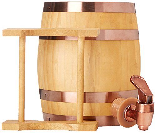Reward Men's Tabletop Vintage Looking Wine Barrel Dispenser, brown, One Size