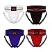 F plus R Mens Strip Waistband Athletic Supporter Active Jockstrap (4-Pack)