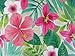 Floral Tropical Forest with Zipper Umbrella Hole Vinyl Flannel Back Tablecloth (70