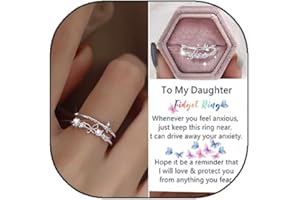 kdhgoo Butterfly Ring for Women Girls, Adjustable Opening Minimalist Butterfly Ring Fashion Jewelry Birthday Holiday New Year Gifts for Daughter
