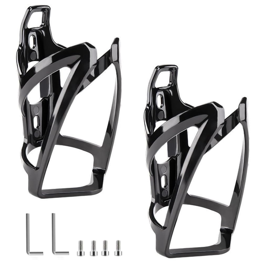 2 Pcs Bike Bottle Holder, Bike Bottle Cage, Lightweight & Durable Bicycle Accessories For Mountain Road Bikes (Black)