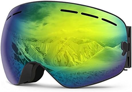 Outdoor OTG Ski goggles, Snowboarding goggles with Detachable Anti-Fog UV Pretcetion Double Lens for Skiing,Skating,Snowmobile, Winter Sports(Men and Women)