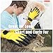 Pet Grooming Glove, Gentle Deshedding Brush Gloves for Cats, Dogs & Horses with Long & Short Fur - Enhanced Five Finger Design for Pet Hair Remover & Relaxing Massage (Yellow)
