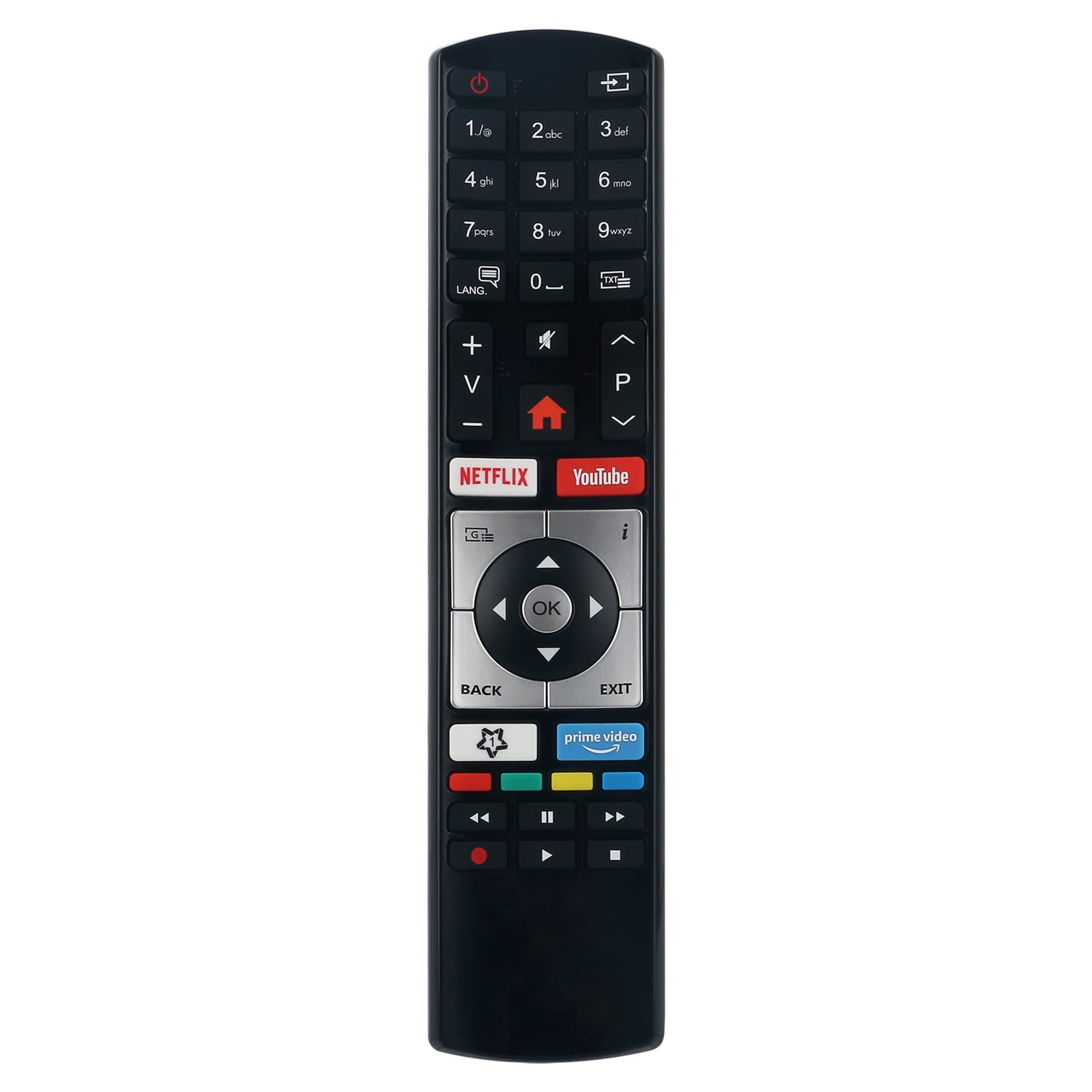 RC4318P Replacement Remote Control fit for Telefunken TV C40U446 C40U446A D32H289M4CWD D32H289N4CWD D32H289N4CWI D32H289N4CWI 65UBS300 XF22G501VD XH24G501VD XU50G521 XU55E512 H32V32A H43V32 H43V32A