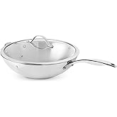 HENCKELS Aragon 12.5-inch Stainless Steel Wok with Lid
