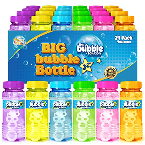 Springflower 24 Pcs Bubble Bottles with Wand,Bubbles Party Favors for Kids,Summer Toys,
