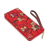 Fashion Owl Long Leather Wallet Purse Clutch Handbag Card Holder for Women
