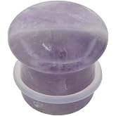 blue palm jewelry Pair of Amethyst Single Flare Stone Ear Plugs Silicone O-Ring Expander Gauges 8ga - 1 inch E615