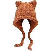 CORIRESHA Women's Cute Cat Ears Crochet Beanie Ear Flap Winter Warm Knit Hat